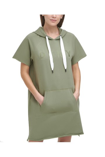 green emerald velvet dress DKNY Women's Dresses Puff Sleeve,PNE