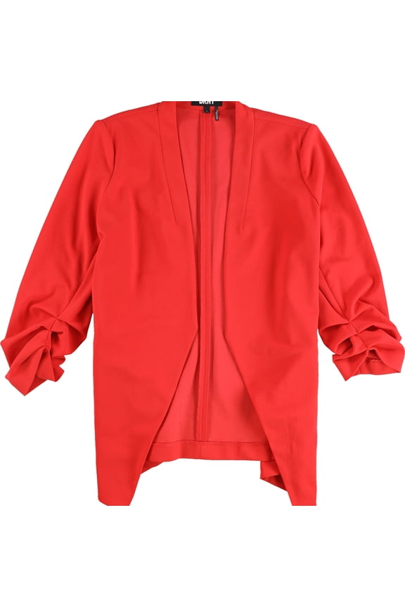 Womens Open Front Blazer Jacket, Orange, Small