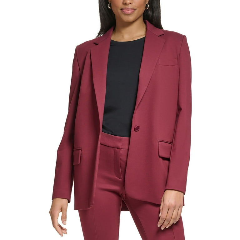 DKNY Womens Crepe One Button Blazer Walmart