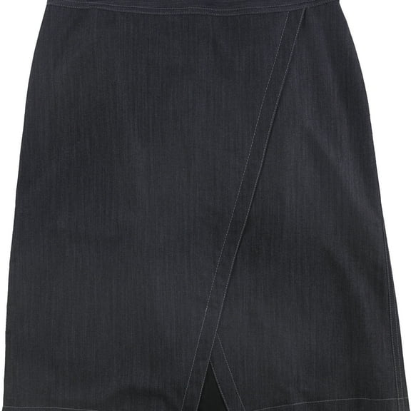 DKNY Womens Denim Wrap Skirt, Blue, 14
