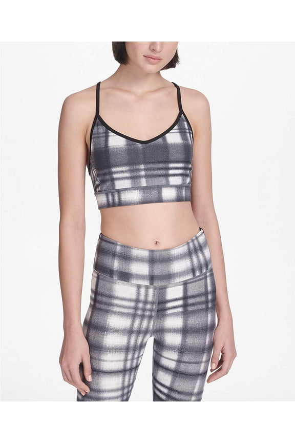 Womens Eclipse Plaid Sports Bra