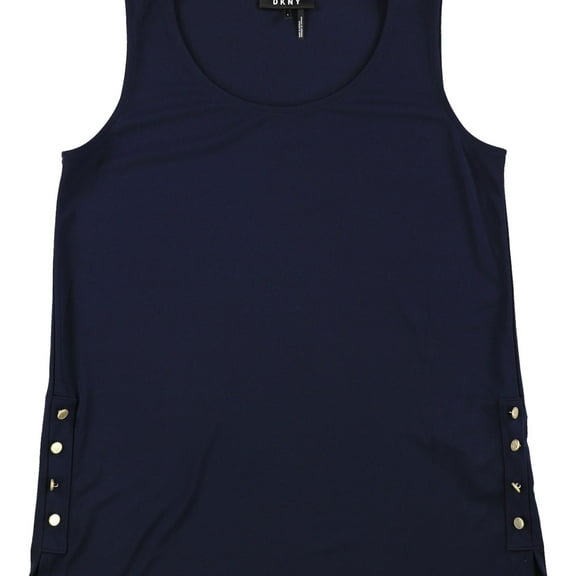 DKNY Womens Embellished Tank Top, Blue, Small