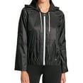 thumbnail image 1 of DKNY Womens Fabric Roll Cuff Windbreaker Jacket, Black, Medium, 1 of 2