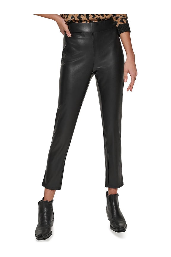 Womens Faux Leather High Rise Skinny Pants