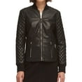 thumbnail image 1 of DKNY Womens Faux Leather Quilted Jacket, Black, X-Small, 1 of 1