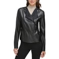 thumbnail image 1 of DKNY Womens Faux Leather Short Motorcycle Jacket, 1 of 1