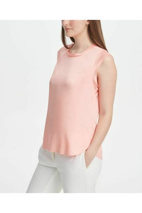 Womens Flutter Sleeve Tank Top Blush Small Blouse Pink S
