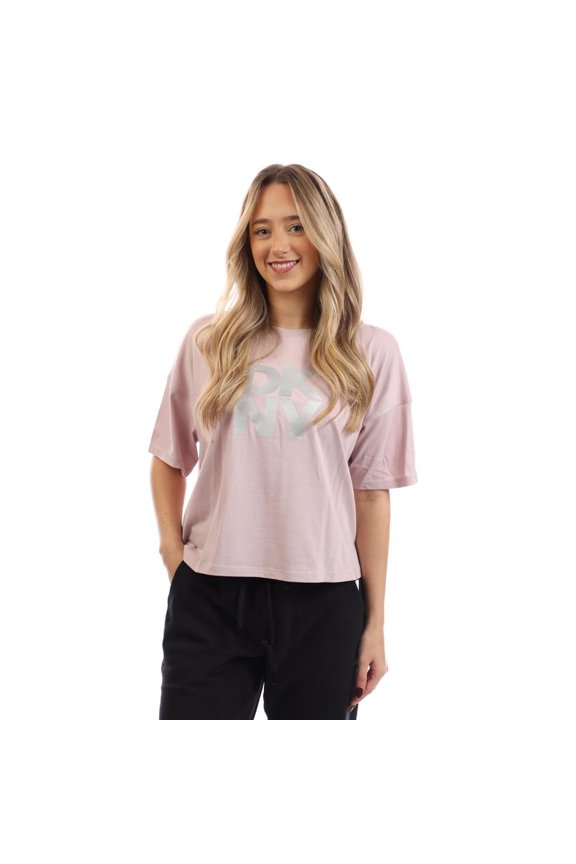 Womens Foil Logo Crop T-Shirt