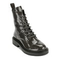 thumbnail image 1 of DKNY Womens Gray Metallic Malaya Almond Toe Block Heel Lace-Up Combat Boots 8 M, 1 of 4