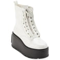 thumbnail image 1 of DKNY Womens Harli  Patent Ankle Combat & Lace-up Boots, 1 of 3