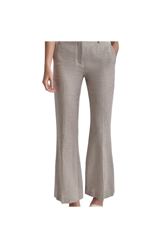 Womens Herringbone Dress Pants, Beige, 10