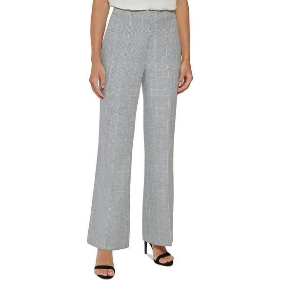 DKNY Womens High-Rise Formal Wide Leg Pants