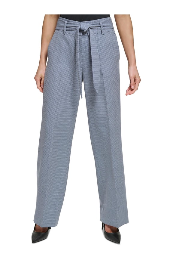 Womens High Rise Office Wide Leg Pants