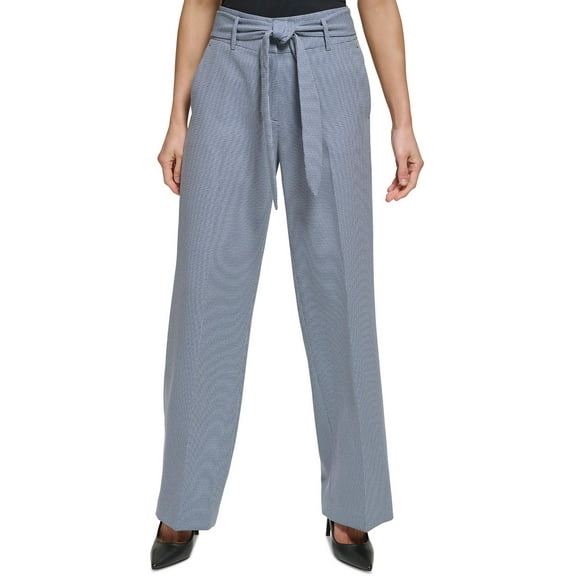 DKNY Womens High Rise Office Wide Leg Pants