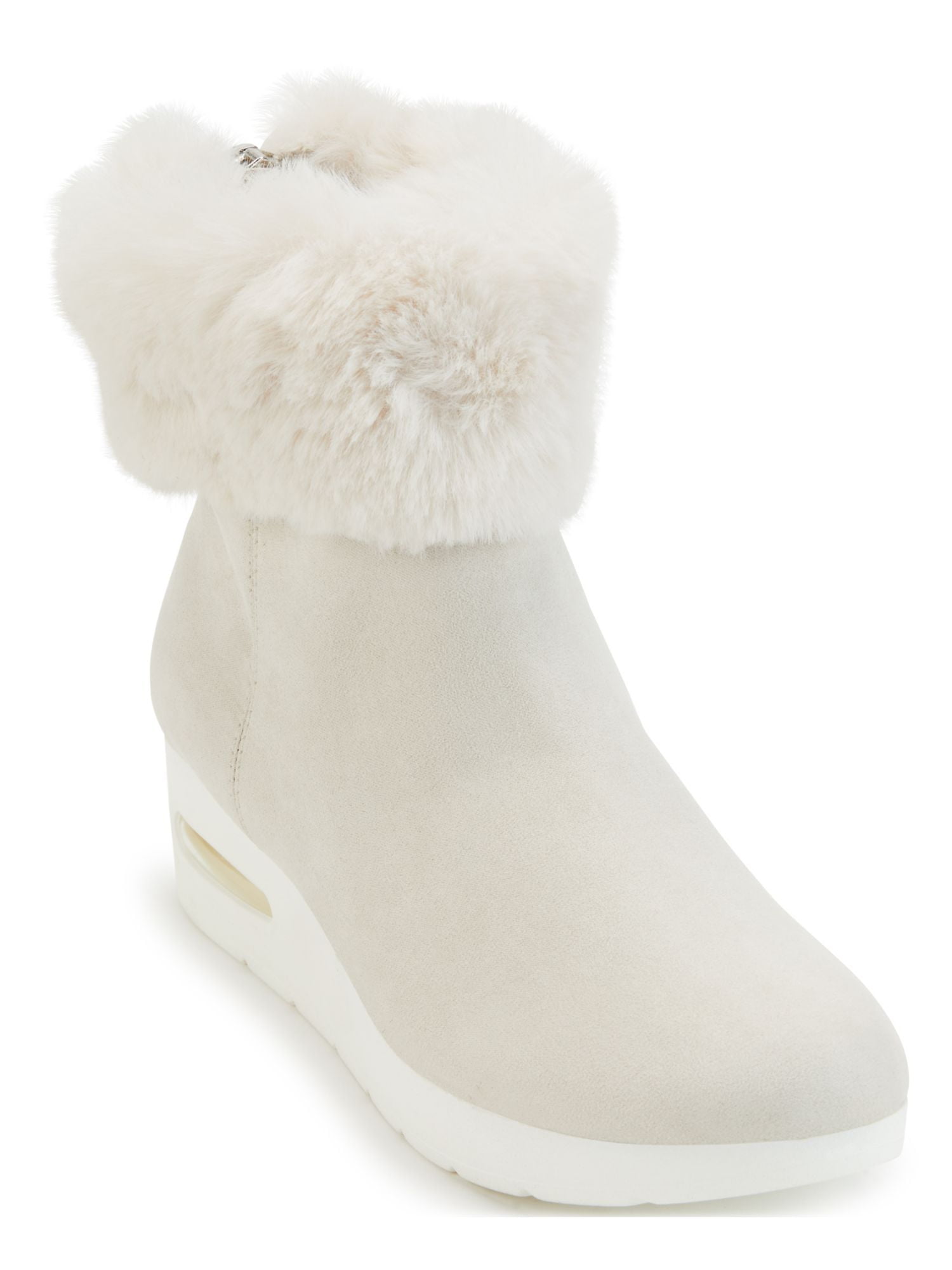 DKNY Womens Ivory Clear Wedge Inset Cushioned Abri Almond Toe