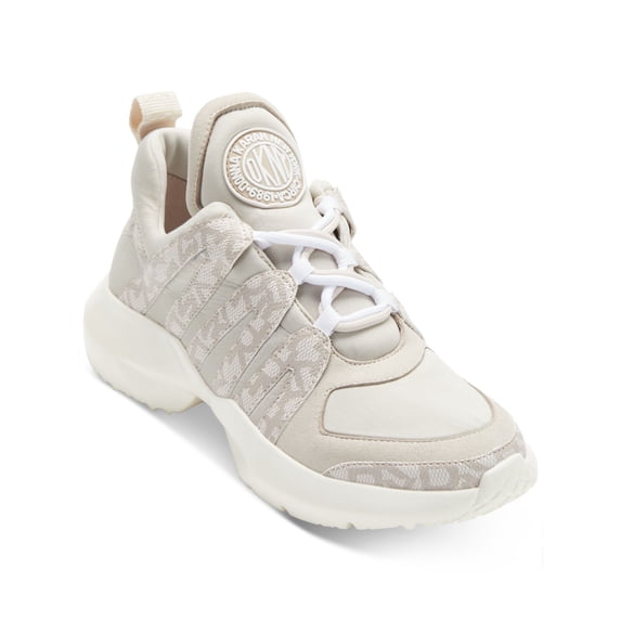 DKNY Womens Ivory Dkny 0.5" Platform Crisscross Laces Cushioned Logo Lynzie Round Toe Wedge Lace-Up Athletic Sneakers 9 M