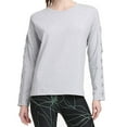 thumbnail image 1 of DKNY Womens Lace up Long Sleeve Jewel Neck Top, 1 of 2