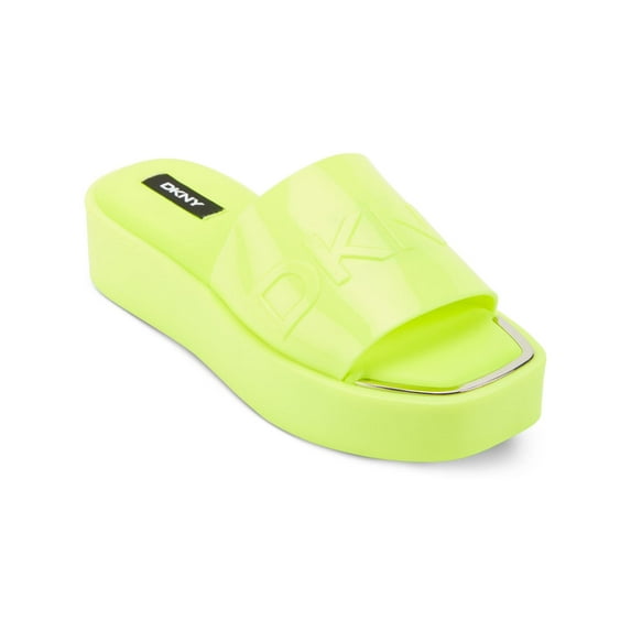 DKNY Womens Laren Platform Slide Slip On Logo Slide Sandals