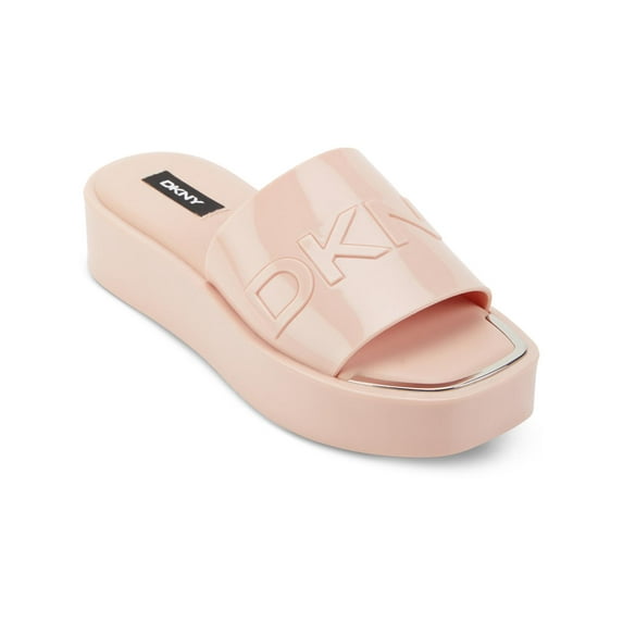 DKNY Womens Laren Platform Slide Slip On Logo Slide Sandals
