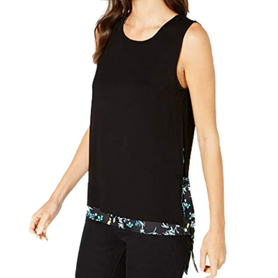 DKNY Womens Layered Look Floral Tank Top