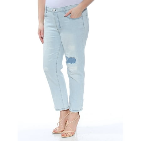 DKNY Womens Light Blue Patch Kick Flare Jeans Size: 31 Waist
