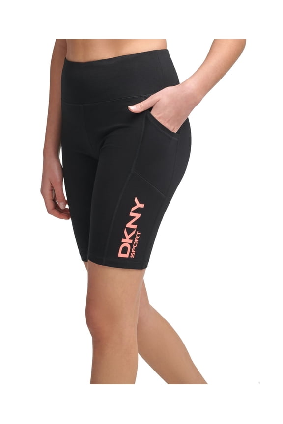 Womens Logo-Graphic High-Waist Bike Shorts