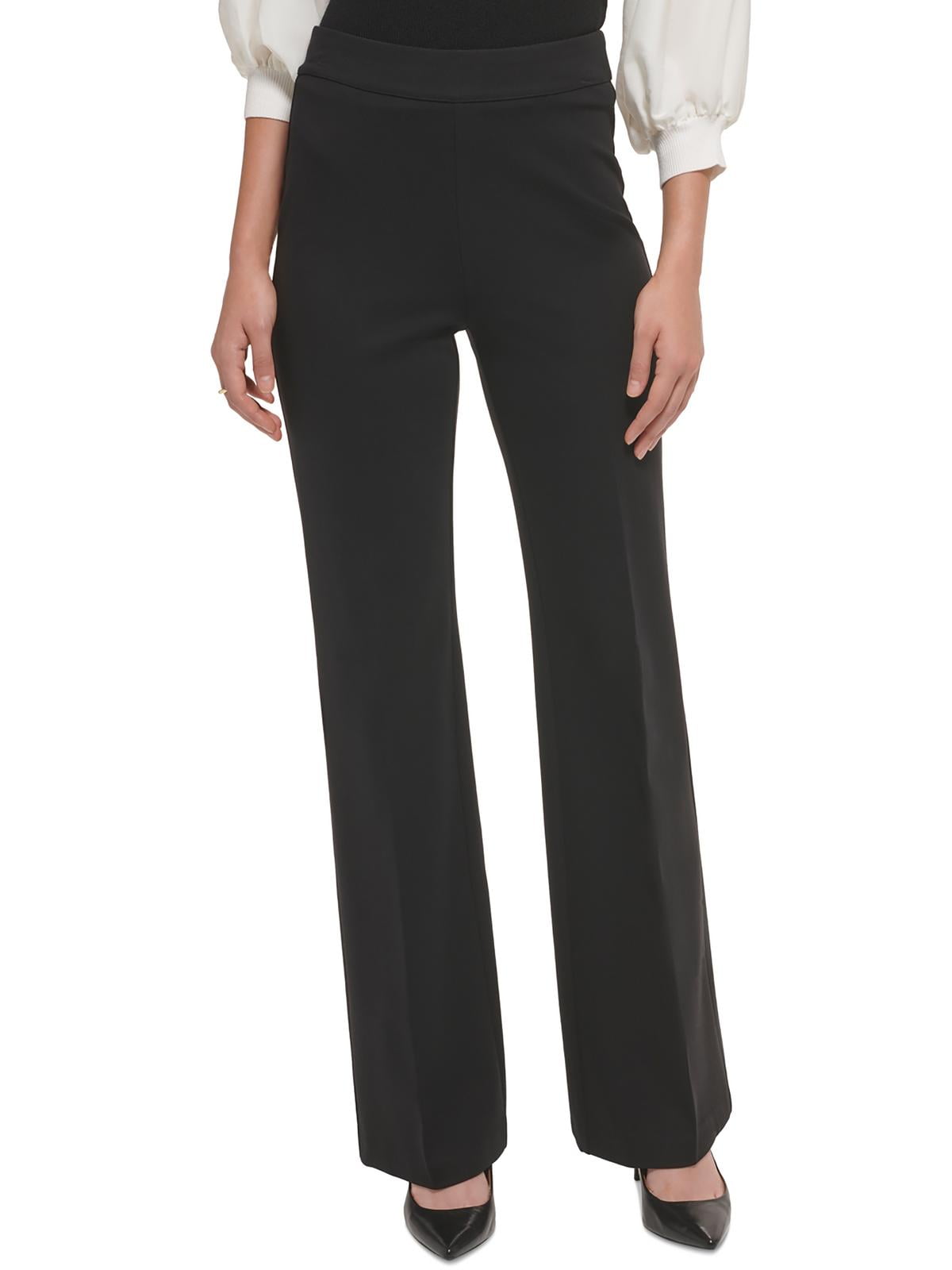 DKNY Womens Logo High Rise Wide Leg Pants DKNY Womens Logo High Rise Wide Leg Pants