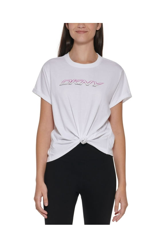 Womens Logo Knotted Cotton T-Shirt