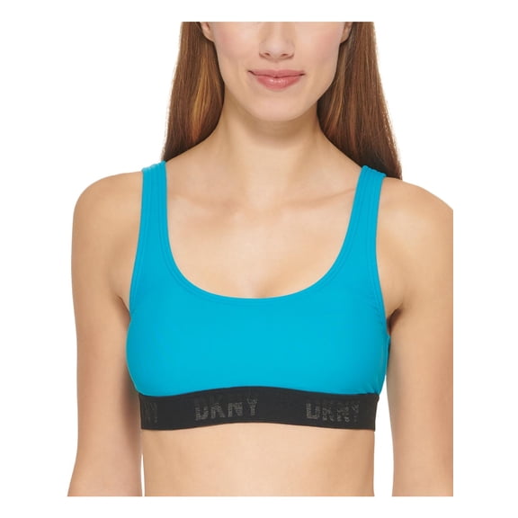 DKNY Womens Logo Nylon Bikini Swim top