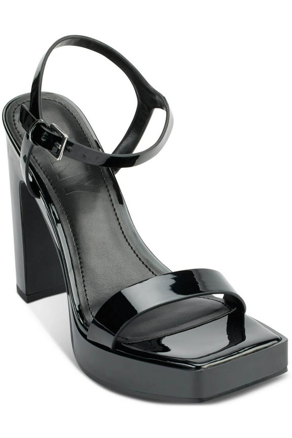 Womens MAIDEN Square toe Metallic Block Heel