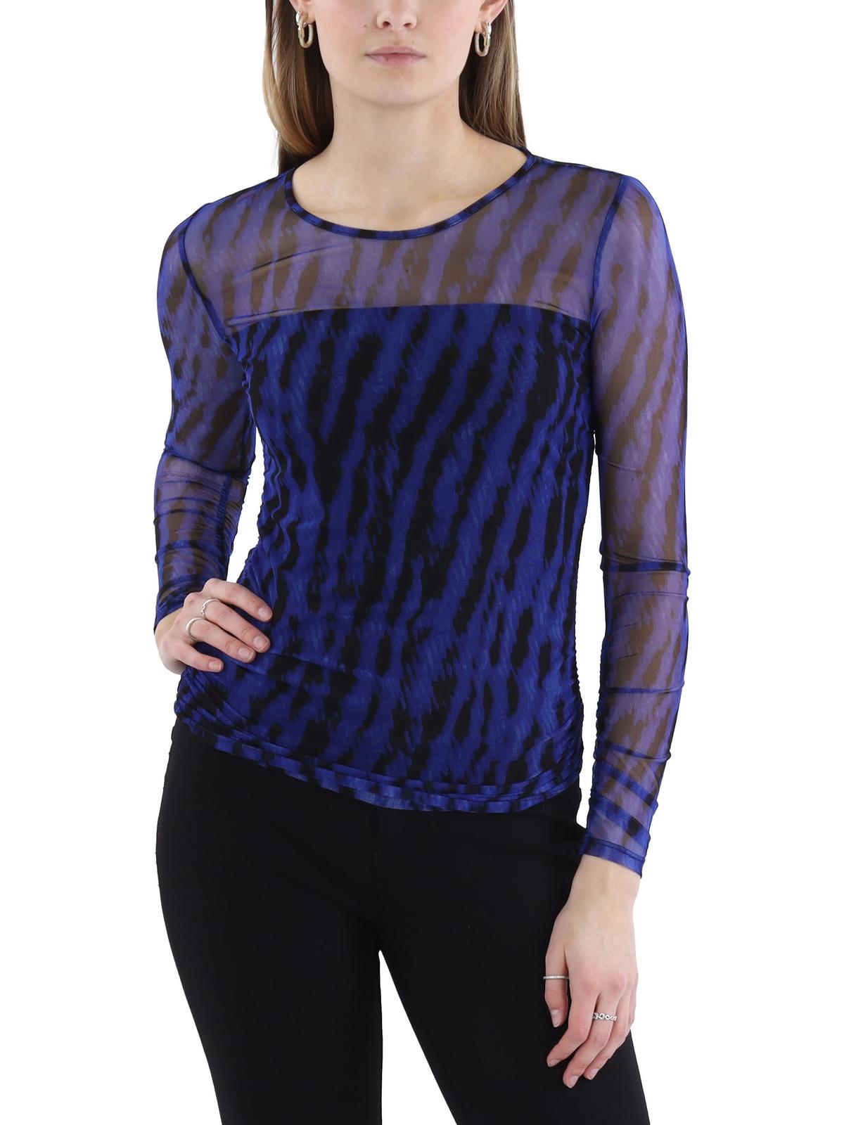 DKNY Womens Mesh Print Blouse