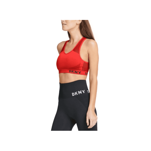 DKNY Womens Mesh-back Medium-impact Sports Bra Size XL