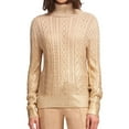 thumbnail image 1 of DKNY Womens Metallic Pullover Sweater, Metallic, X-Small, 1 of 1