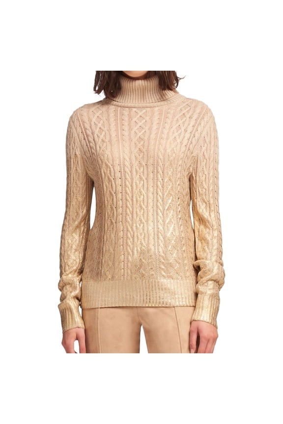 Womens Metallic Pullover Sweater, Metallic, X-Small