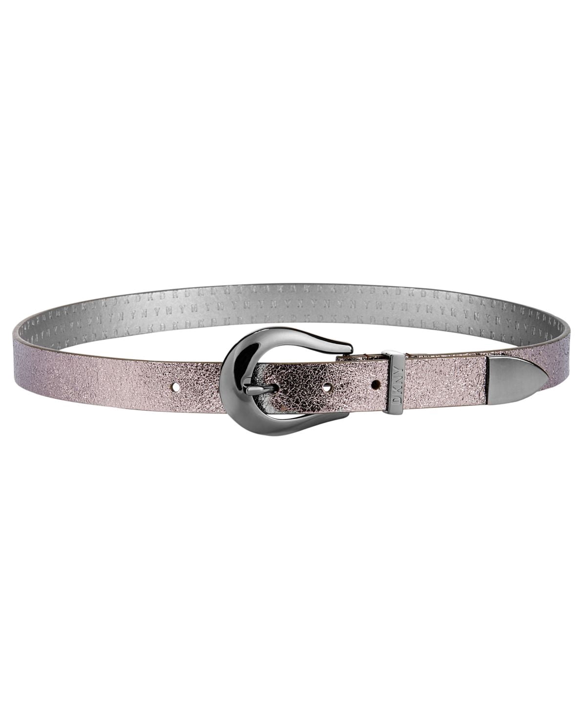 DKNY belt with silver metal buckle Vintage DKNY Womens Reversible Blk /Silver Leather Belt Sz 33 pre  main image 2