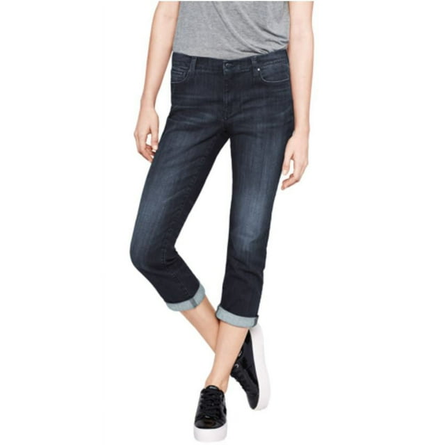 DKNY Womens Mid Rise Soho Skinny Crop Jeans (Dark Wash, 2)