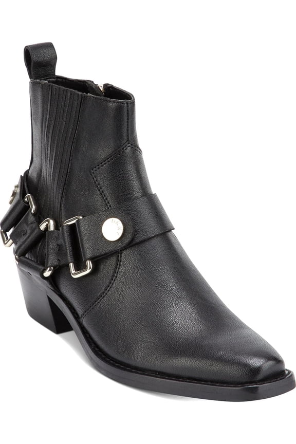 Womens Mina Leather Cowgirl Cowboy, Western Boots Black 6.5 Medium (B,M)