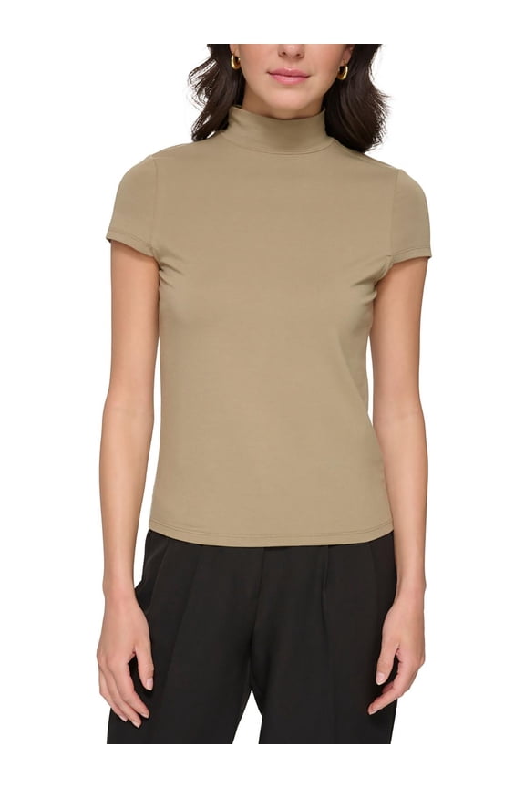 Womens Modal Blend Mock Neck T-Shirt
