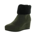 thumbnail image 1 of DKNY Womens Nadra Faux Leather Faux Fur Wedge Boots, 1 of 1