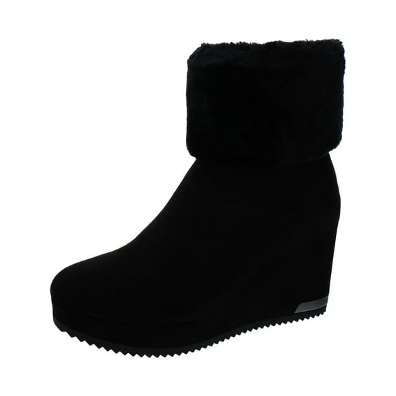 DKNY Womens Nadra Zipper Faux Fur Booties
