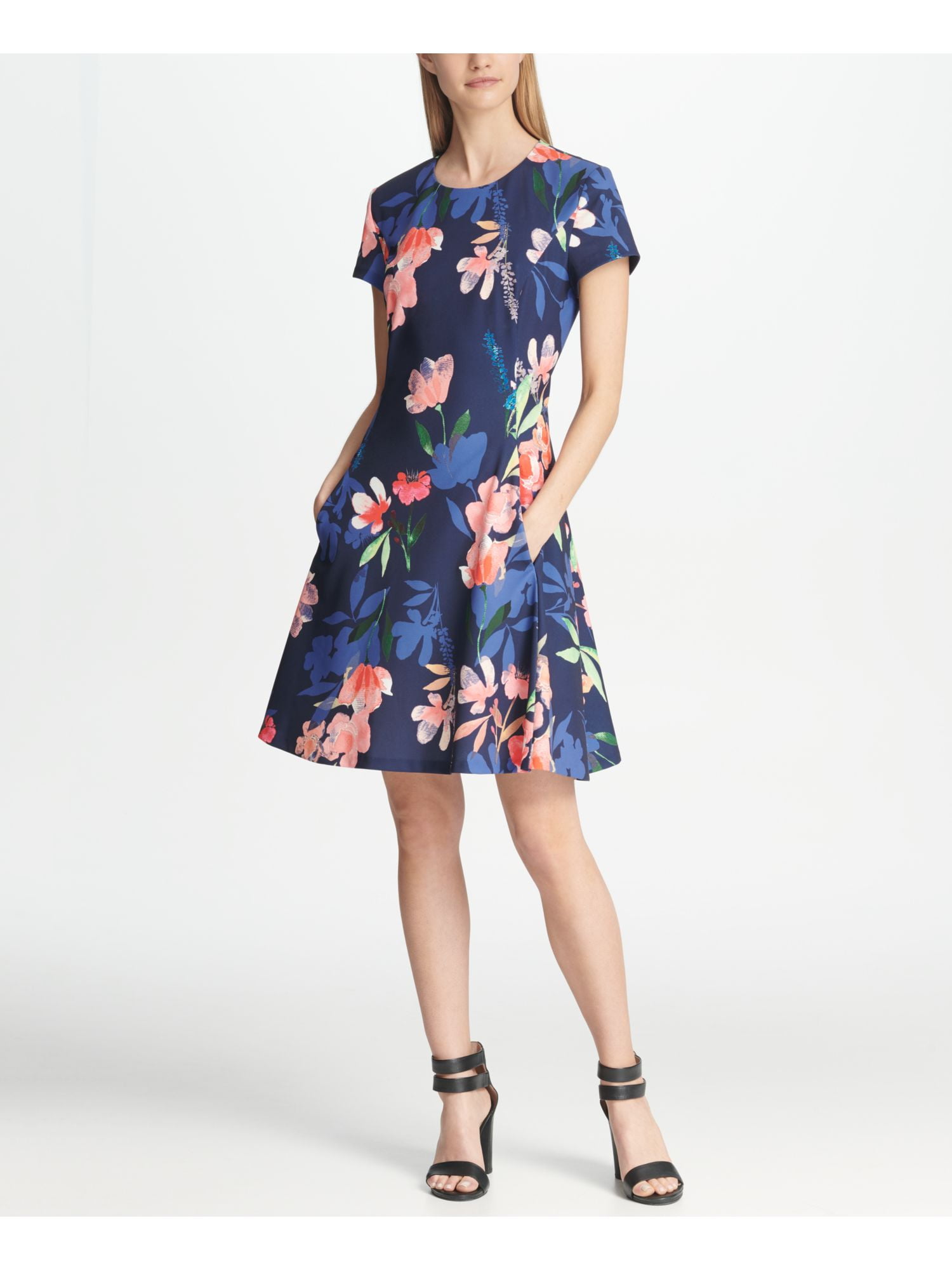 dkny floral fit and flare dress Floral Fit & Flare Midi Dress | Fit and Flare