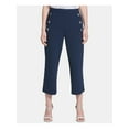 thumbnail image 1 of DKNY Womens Navy Pocketed Zippered Button-detail Straight leg Pants Size: 2, 1 of 4