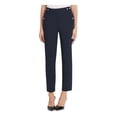 thumbnail image 1 of DKNY Womens Navy Zippered Embellished Straight leg Pants Size: 2, 1 of 4