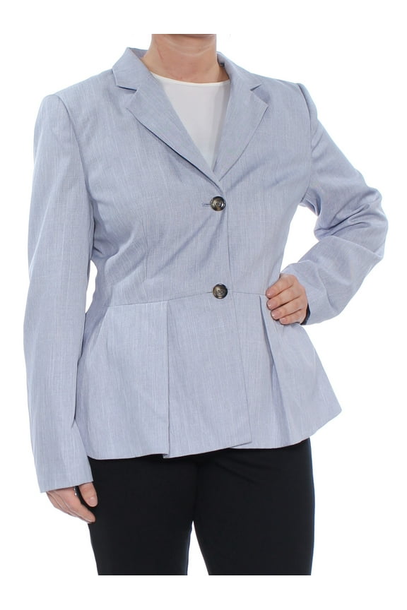 Womens New 1423 Light Blue Two Button Peplum Casual Jacket 8 B+B