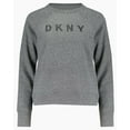 thumbnail image 1 of DKNY Womens Ombre Glitter Logo Sweatshirt,Grey,Small, 1 of 1