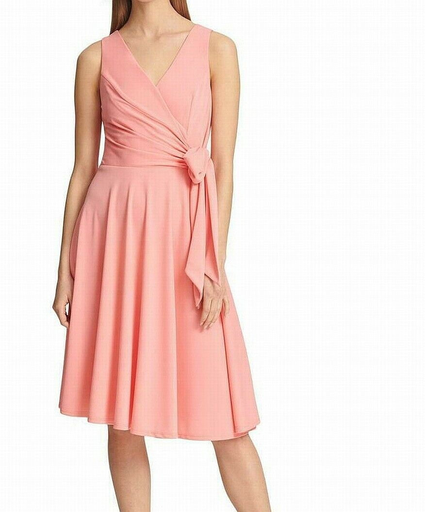 DKNY Womens Peach A-Line Dress Surplice Tie Waist Jersey 12 B4HP - Walmart.com DKNY Womens Peach A-Line Dress Surplice Tie Waist Jersey 12 B4HP - Walmart.com