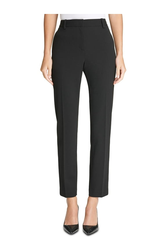 Womens Petites Ankle Slim Fit Straight Leg Pants