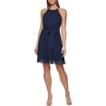 thumbnail image 1 of DKNY Womens Petites Chiffon Mini Halter Dress, 1 of 2