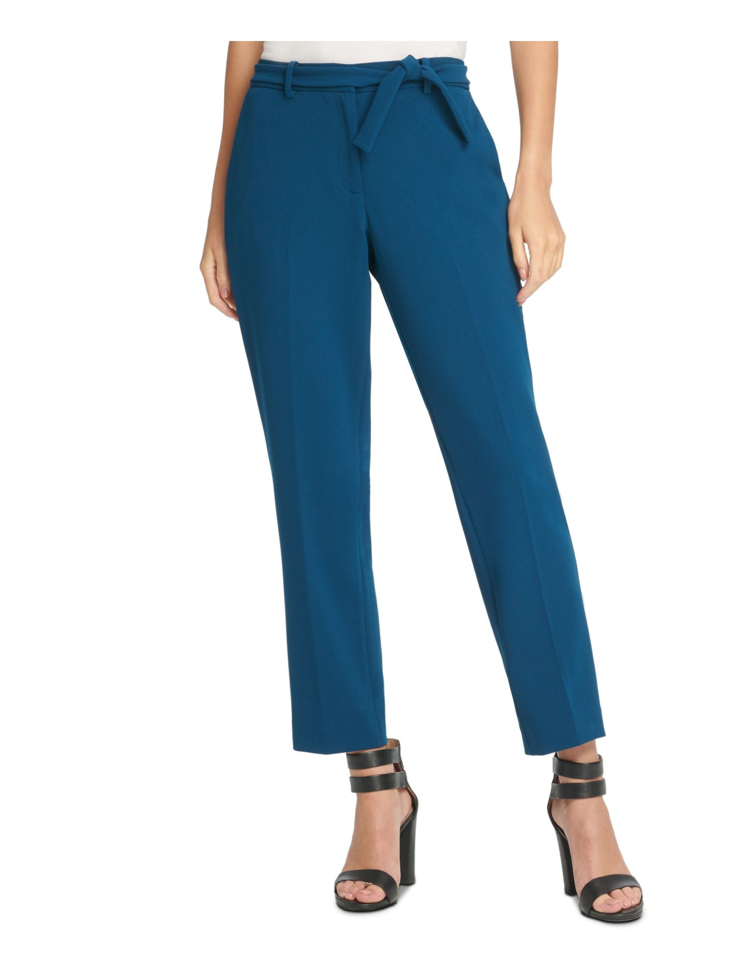 DKNY Womens Petites Essex Mid-Rise Slim Leg Skinny Pants Blue 4P