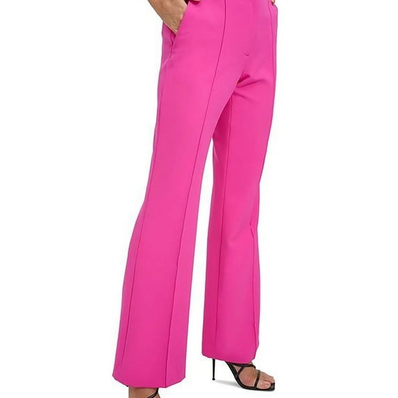 DKNY Womens Pintuck High Rise Bootcut Pants